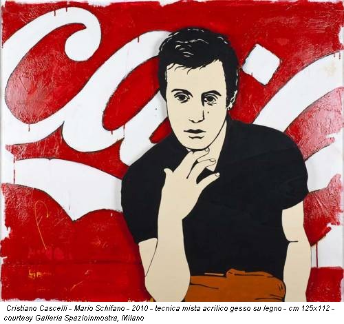 Cristiano Cascelli - Mario Schifano - 2010 - tecnica mista acrilico gesso su legno - cm 125x112 - courtesy Galleria Spazioinmostra, Milano