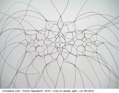 Christiane Löhr - Kleine Haarabeit - 2010 - crine di cavallo, aghi - cm 35x30x8