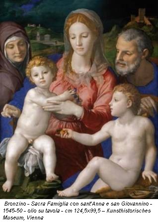 Bronzino - Sacra Famiglia con sant’Anna e san Giovannino - 1545-50 - olio su tavola - cm 124,5x99,5 – Kunsthistorisches Museum, Vienna