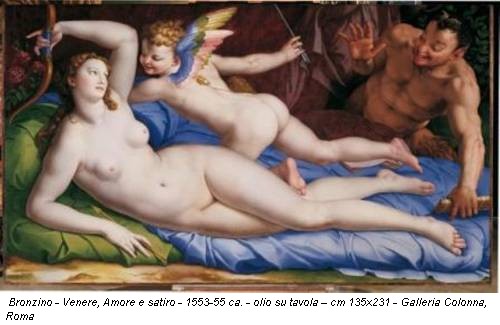 Bronzino - Venere, Amore e satiro - 1553-55 ca. - olio su tavola – cm 135x231 - Galleria Colonna, Roma