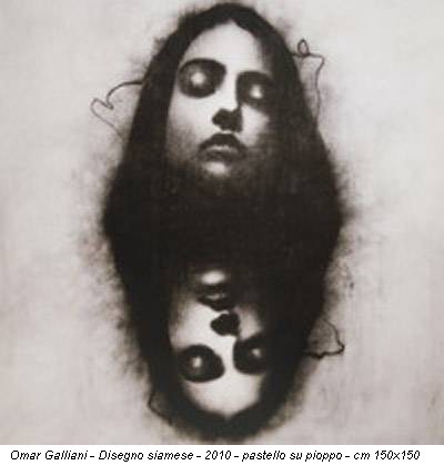 Omar Galliani - Disegno siamese - 2010 - pastello su pioppo - cm 150x150
