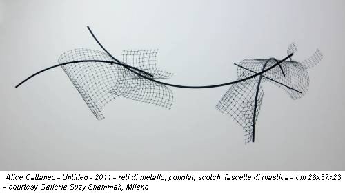Alice Cattaneo - Untitled - 2011 - reti di metallo, poliplat, scotch, fascette di plastica - cm 28x37x23 - courtesy Galleria Suzy Shammah, Milano
