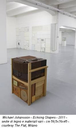 Michael Johansson - Echoing Shapes - 2011 - sedie di legno e materiali vari - cm 59,5x76x45 - courtesy The Flat, Milano
