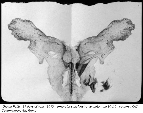 Gianni Politi - 27 days of pain - 2010 - serigrafia e inchiostro su carta - cm 20x15 - courtesy Co2 Contemporary Art, Roma