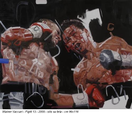 Wainer Vaccari - Fight 13 - 2008 - olio su tela - cm 96x116