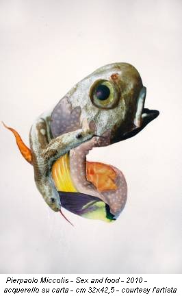 Pierpaolo Miccolis - Sex and food - 2010 - acquerello su carta - cm 32x42,5 - courtesy l'artista