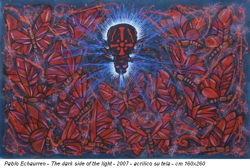 Pablo Echaurren - The dark side of the light - 2007 - acrilico su tela - cm 160x260