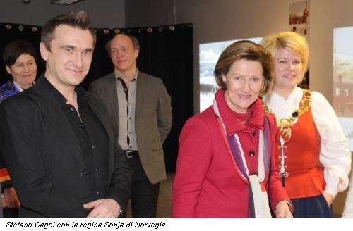 Stefano Cagol con la regina Sonja di Norvegia