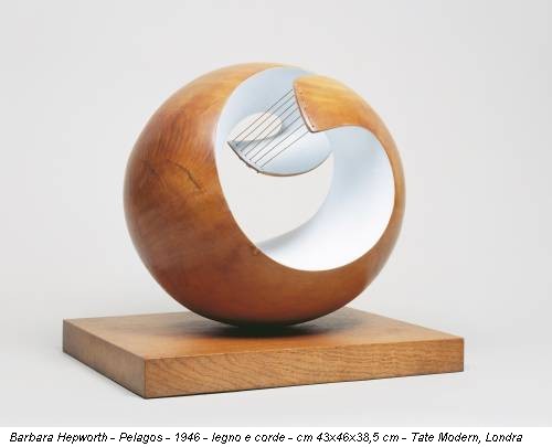 Barbara Hepworth - Pelagos - 1946 - legno e corde - cm 43x46x38,5 cm - Tate Modern, Londra
