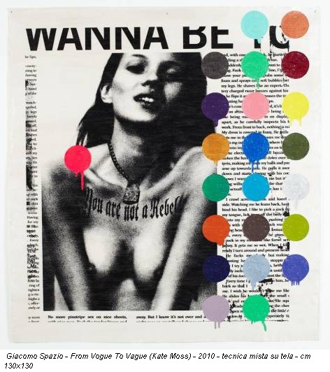 Giacomo Spazio - From Vogue To Vague (Kate Moss) - 2010 - tecnica mista su tela - cm 130x130