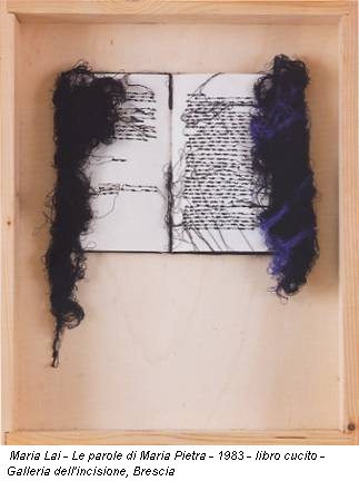 Maria Lai - Le parole di Maria Pietra - 1983 - libro cucito - Galleria dell'incisione, Brescia