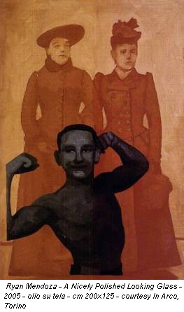 Ryan Mendoza - A Nicely Polished Looking Glass - 2005 - olio su tela - cm 200x125 - courtesy In Arco, Torino