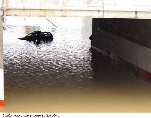 L’auto nella quale è morto Di Sabatino