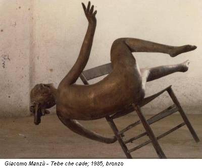 Giacomo Manzù - Tebe che cade; 1985, bronzo