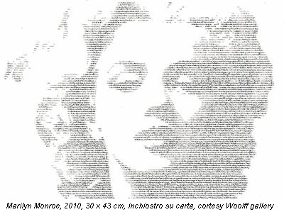Marilyn Monroe, 2010, 30 x 43 cm, inchiostro su carta, cortesy Woolff gallery