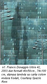 n1. Franco Donaggio Urbis 42, 2003 due formati 40x50cm , 74x100 cm, stampa lambda su carta colore endura Kodak, Courtasy Spazio Rem