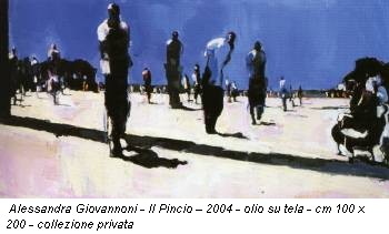 Alessandra Giovannoni - Il Pincio – 2004 - olio su tela - cm 100 x 200 - collezione privata