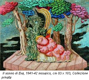 Il sonno di Eva, 1941-42 mosaico, cm 83 x 103, Collezione privata