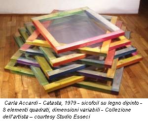 Carla Accardi - Catasta, 1979 - sicofoil su legno dipinto - 8 elementi quadrati, dimensioni variabili - Collezione dell’artista – courtesy Studio Esseci