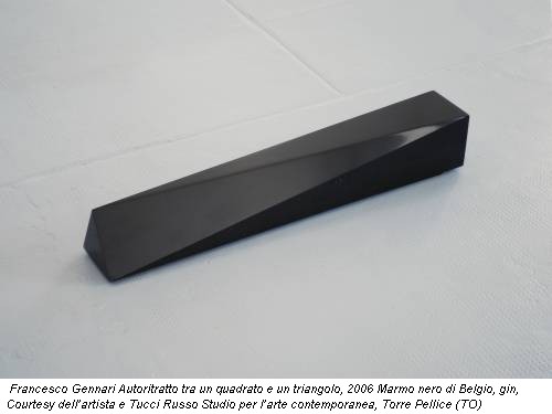 Francesco Gennari Autoritratto tra un quadrato e un triangolo, 2006 Marmo nero di Belgio, gin, Courtesy dell’artista e Tucci Russo Studio per l’arte contemporanea, Torre Pellice (TO)