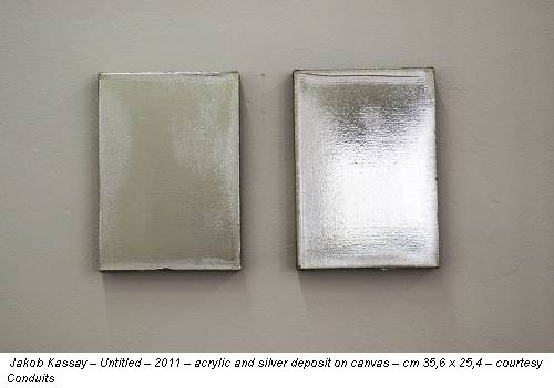 Jakob Kassay – Untitled – 2011 – acrylic and silver deposit on canvas – cm 35,6 x 25,4 – courtesy Conduits