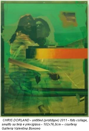 CHRIS DORLAND - untitled (prototype) 2011 - foto collage, smalto su tela e plexiglass - 102x76,8cm – courtesy Galleria Valentina Bonomo