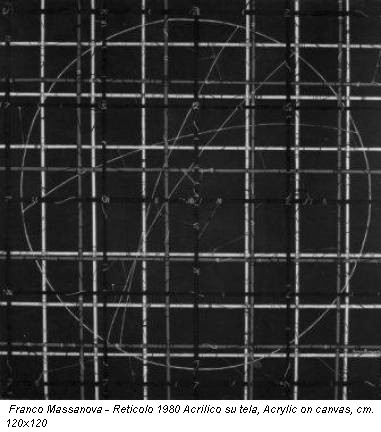 Franco Massanova - Reticolo 1980 Acrilico su tela, Acrylic on canvas, cm. 120x120