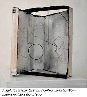 Angelo Casciello, La stanza dell'equilibrista, 1980 - cartone dipinto e filo di ferro