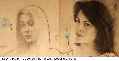 Omar Galliani, The Russian Soul, Protraits, Olga A and Olga S