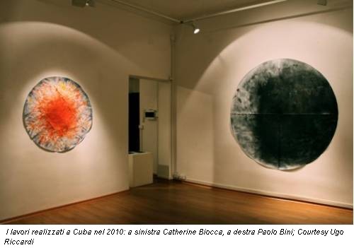 I lavori realizzati a Cuba nel 2010: a sinistra Catherine Biocca, a destra Paolo Bini; Courtesy Ugo Riccardi