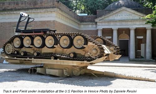 Track and Field under installation at the U.S Pavilion in Venice Photo by Daniele Resini