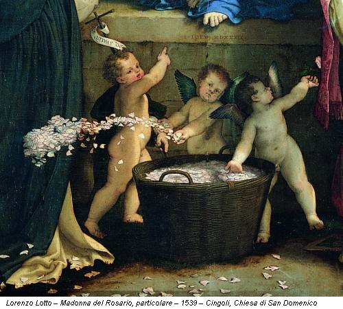 Lorenzo Lotto – Madonna del Rosario, particolare – 1539 – Cingoli, Chiesa di San Domenico