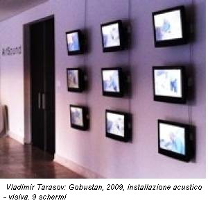 Vladimir Tarasov: Gobustan, 2009, installazione acustico - visiva. 9 schermi