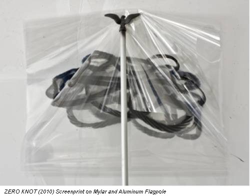 ZERO KNOT (2010) Screenprint on Mylar and Aluminum Flagpole