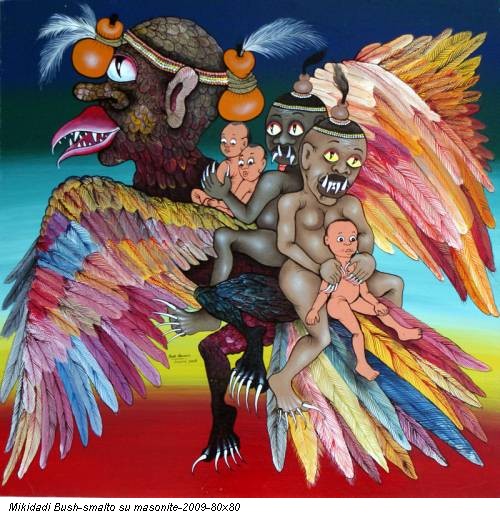 Mikidadi Bush-smalto su masonite-2009-80x80