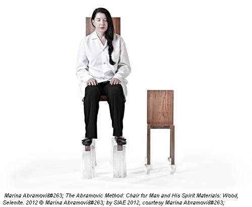 Marina Abramović The Abramovic Method: Chair for Man and His Spirit Materials: Wood, Selenite. 2012 © Marina Abramović by SIAE 2012, courtesy Marina Abramović