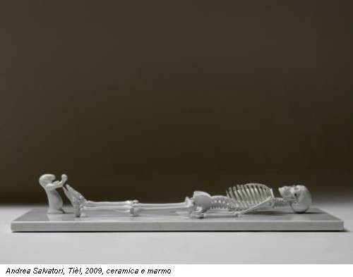 Andrea Salvatori, Tiè!, 2009, ceramica e marmo