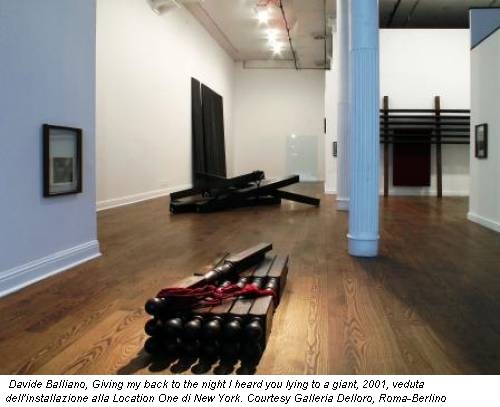 Davide Balliano, Giving my back to the night I heard you lying to a giant, 2001, veduta dell'installazione alla Location One di New York. Courtesy Galleria Delloro, Roma-Berlino