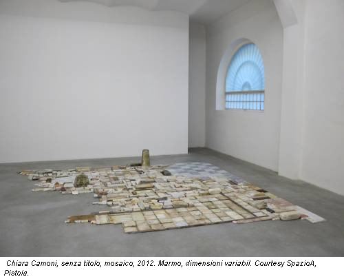 Chiara Camoni, senza titolo, mosaico, 2012. Marmo, dimensioni variabil. Courtesy SpazioA, Pistoia.