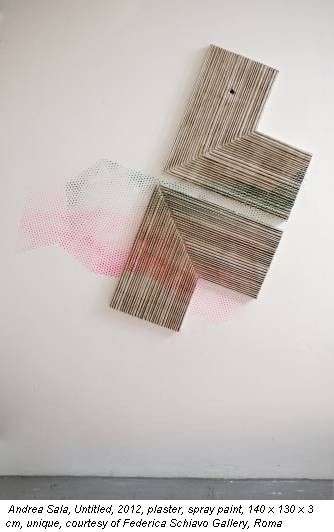 Andrea Sala, Untitled, 2012, plaster, spray paint, 140 x 130 x 3 cm, unique, courtesy of Federica Schiavo Gallery, Roma