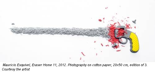 Mauricio Esquivel, Eraser Home 11, 2012. Photography on cotton paper, 20x50 cm, edition of 3. Courtesy the artist