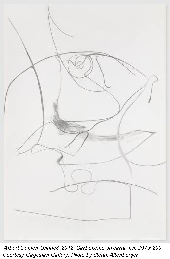 Albert Oehlen. Untitled. 2012. Carboncino su carta. Cm 297 x 200. Courtesy Gagosian Gallery. Photo by Stefan Altenburger