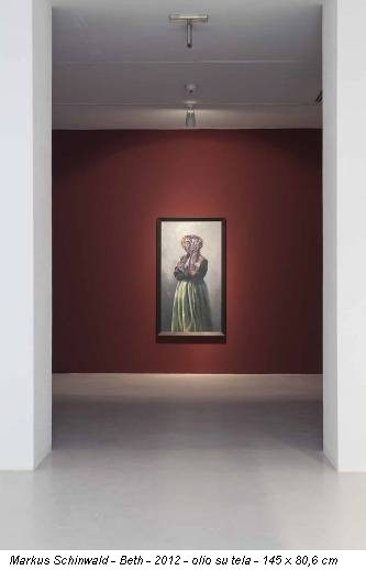Markus Schinwald - Beth - 2012 - olio su tela - 145 x 80,6 cm