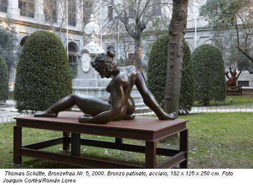 Thomas Schütte, Bronzefrau Nr. 5, 2000. Bronzo patinato, acciaio, 182 x 125 x 250 cm. Foto Joaquin Cortés/Román Lores