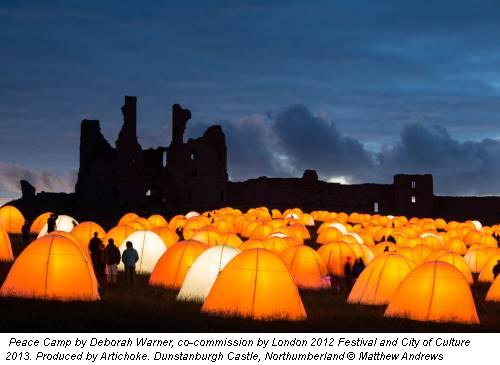 Peace Camp by Deborah Warner, co-commission by London 2012 Festival and City of Culture 2013. Produced by Artichoke. Dunstanburgh Castle, Northumberland © Matthew Andrews