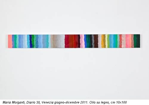 Maria Morganti, Diario 38, Venezia giugno-dicembre 2011. Olio su legno, cm 10x100