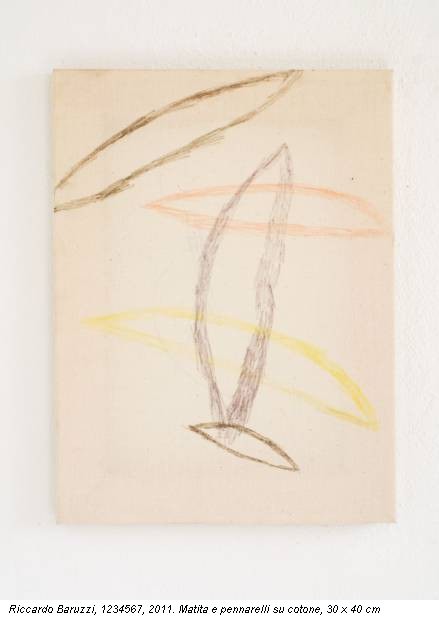Riccardo Baruzzi, 1234567, 2011. Matita e pennarelli su cotone, 30 x 40 cm