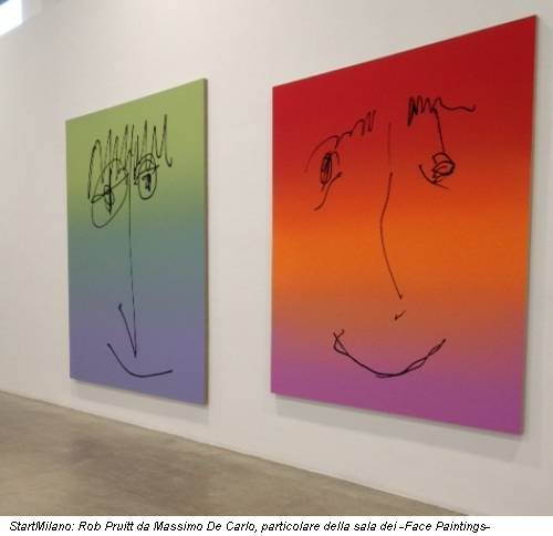 StartMilano: Rob Pruitt da Massimo De Carlo, particolare della sala dei -Face Paintings-