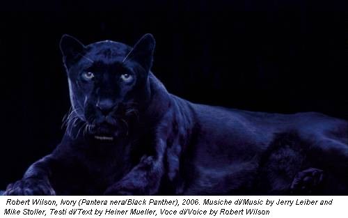 Robert Wilson, Ivory (Pantera nera/Black Panther), 2006. Musiche di/Music by Jerry Leiber and Mike Stoller, Testi di/Text by Heiner Mueller, Voce di/Voice by Robert Wilson
