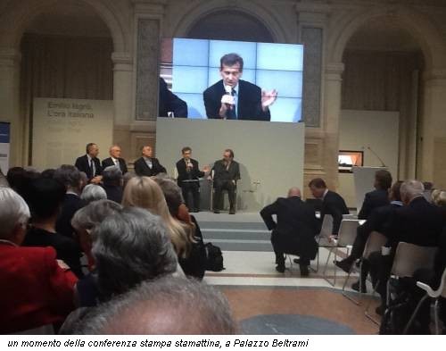 un momento della conferenza stampa stamattina, a Palazzo Beltrami